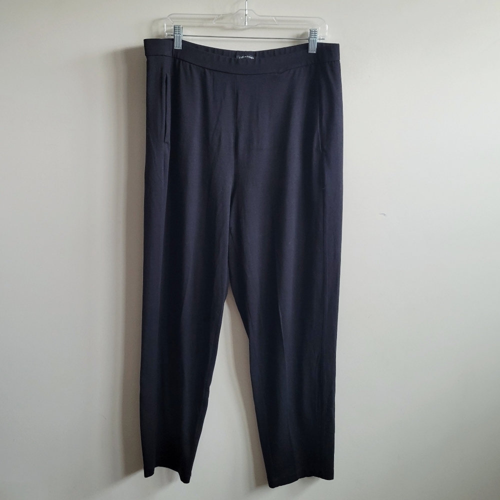 Eileen Fisher Pull On Straight Leg Pants Black